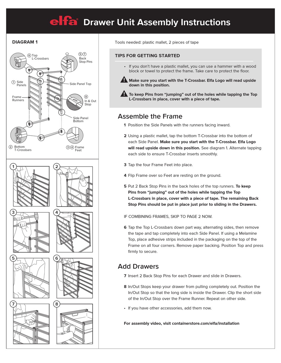 ELFA 51322 ASSEMBLY INSTRUCTIONS Pdf Download ManualsLib