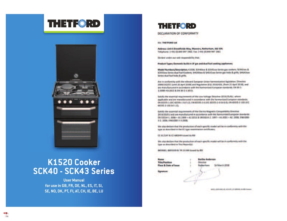 THETFORD SCK40 SERIES USER MANUAL Pdf Download ManualsLib
