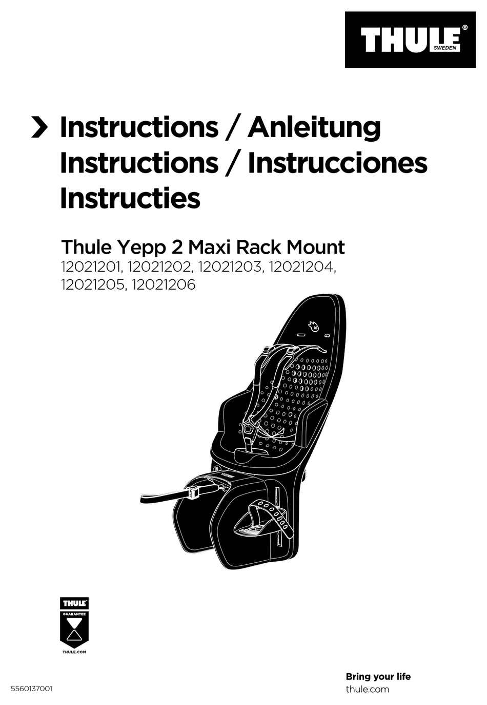 THULE YEPP 2 MAXI RACK MOUNT INSTRUCTIONS MANUAL Pdf Download ManualsLib