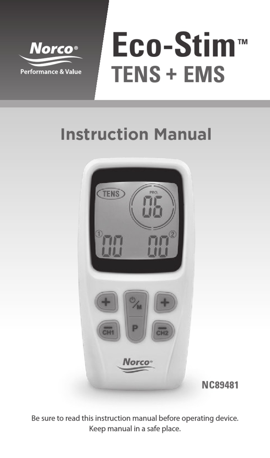 NORCO ECOSTIM NC89481 INSTRUCTION MANUAL Pdf Download ManualsLib