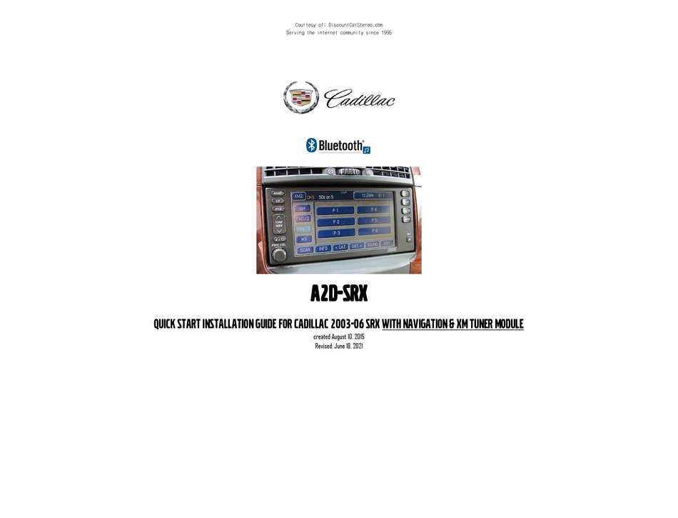 DISCOUNT CAR STEREO A2DSRX QUICK START INSTALLATION MANUAL Pdf