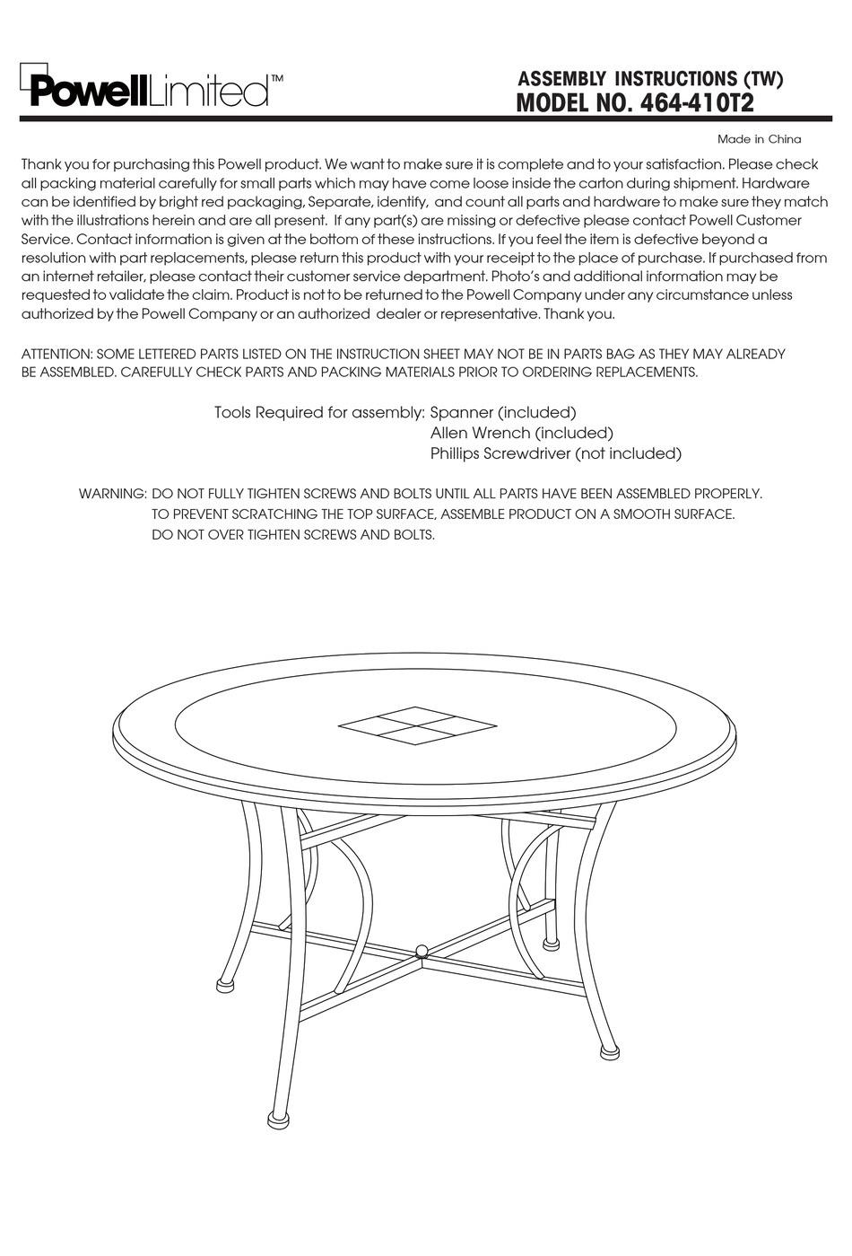 POWELL 464410T2 ASSEMBLY INSTRUCTIONS Pdf Download ManualsLib
