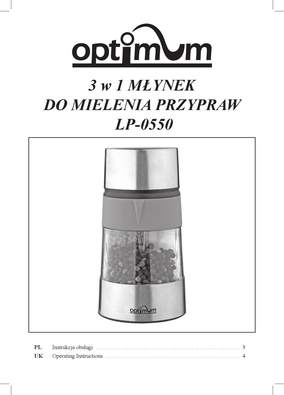 OPTIMUM LP0550 MANUAL INSTRUCTION Pdf Download ManualsLib