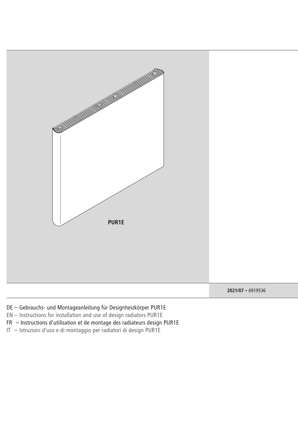 KERMI PUR1E SERIES INSTRUCTIONS FOR INSTALLATION AND USE MANUAL Pdf