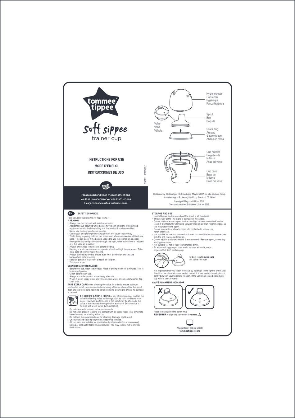 TOMMEE TIPPEE SOFT SIPPEE INSTRUCTIONS FOR USE Pdf Download ManualsLib