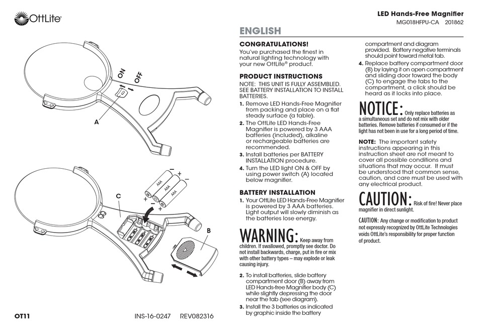 OTTLITE MG018HFPUCA QUICK START MANUAL Pdf Download ManualsLib