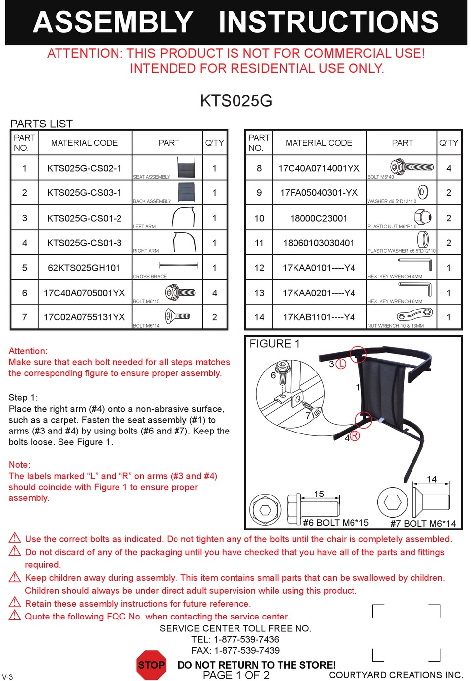 COURTYARD CREATIONS KTS025G ASSEMBLY INSTRUCTIONS Pdf Download ManualsLib
