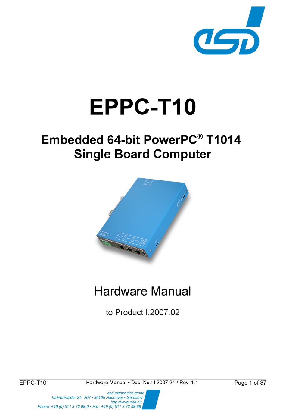 ESD EPPCT10 HARDWARE MANUAL Pdf Download ManualsLib