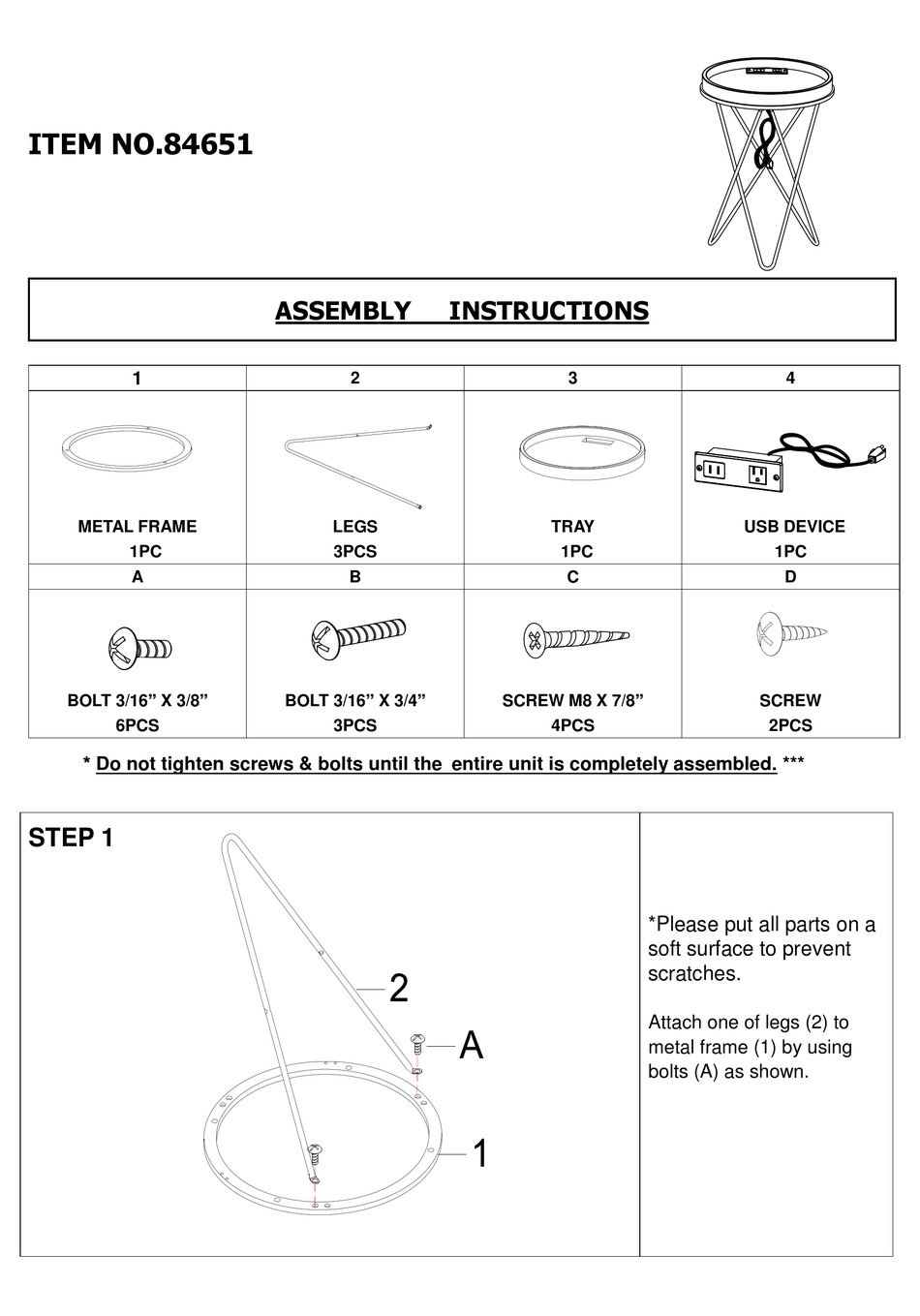 ACME FURNITURE 84651 ASSEMBLY INSTRUCTIONS Pdf Download ManualsLib