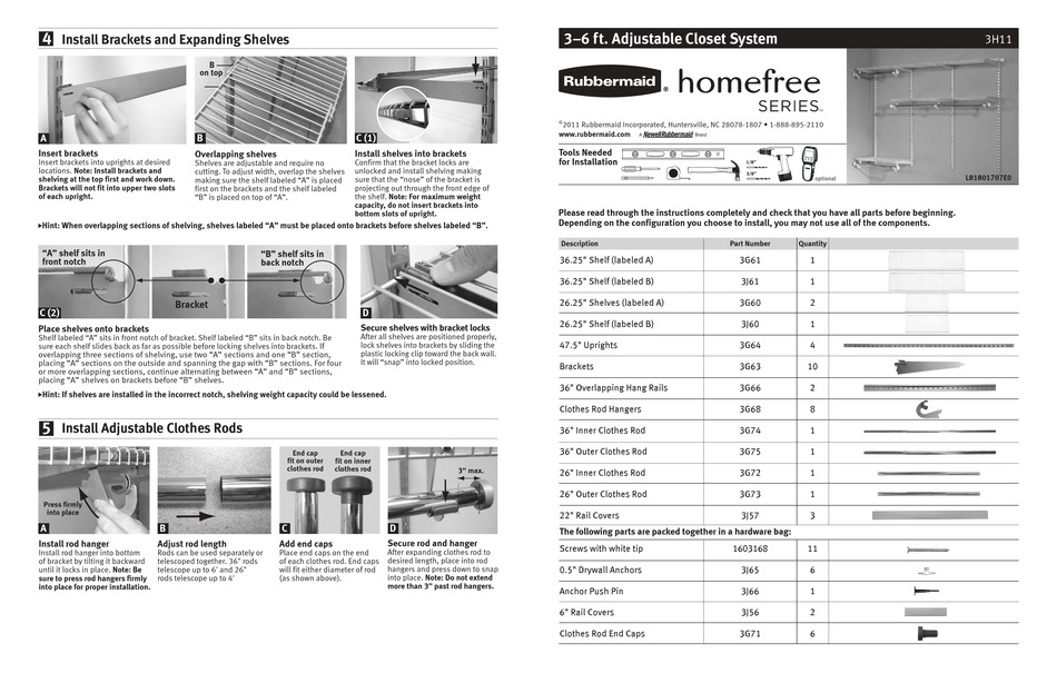RUBBERMAID HOMEFREE SERIES ASSEMBLY INSTRUCTIONS Pdf Download ManualsLib
