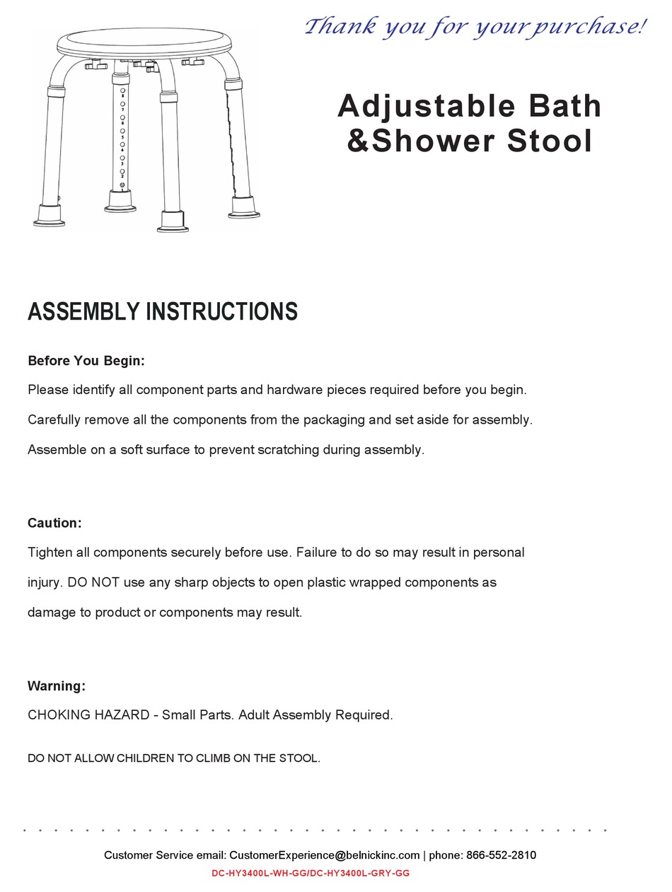 FLASH FURNITURE DC-HY3400L-WH-GG ASSEMBLY INSTRUCTIONS Pdf Download ...