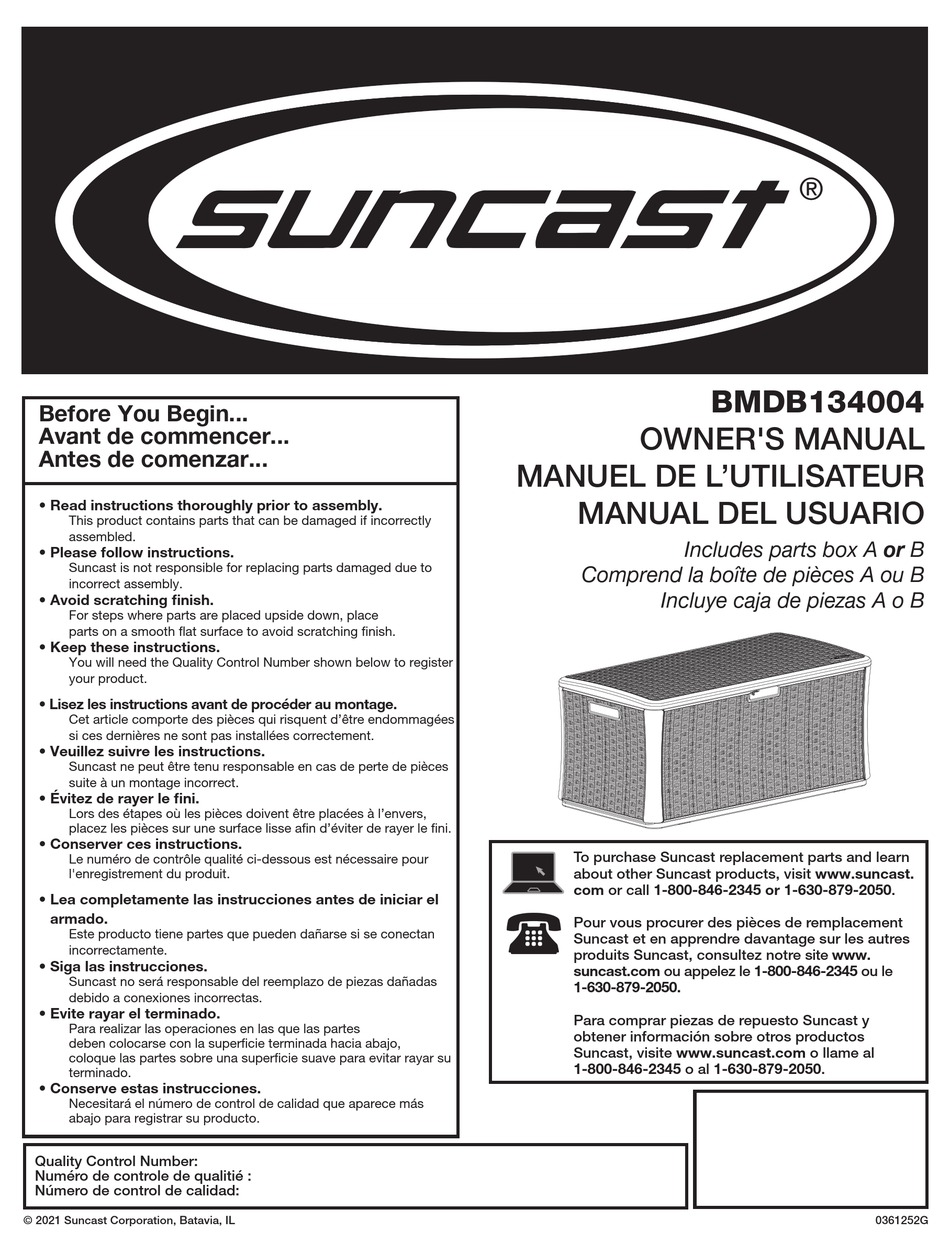 Suncast Bmdb Owner S Manual Pdf Download Manualslib