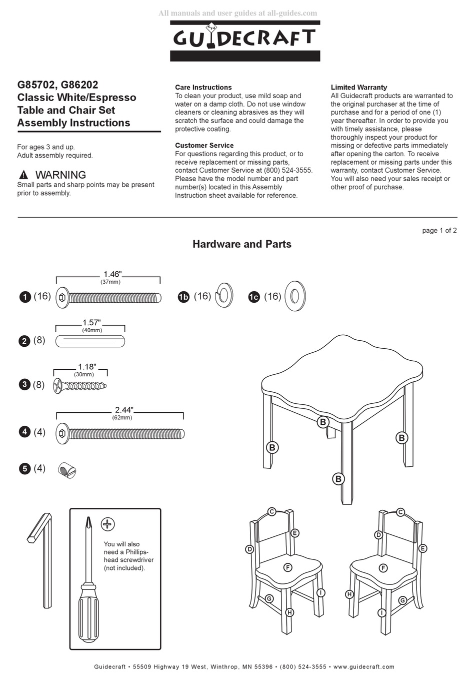 GUIDECRAFT G85702 ASSEMBLY INSTRUCTIONS Pdf Download ManualsLib   Guidecraft G85702 