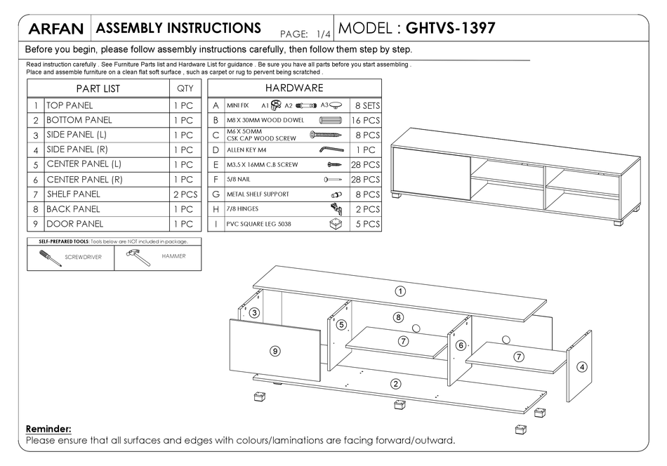 OVERSTOCK GHTVS1397 ASSEMBLY INSTRUCTIONS Pdf Download ManualsLib