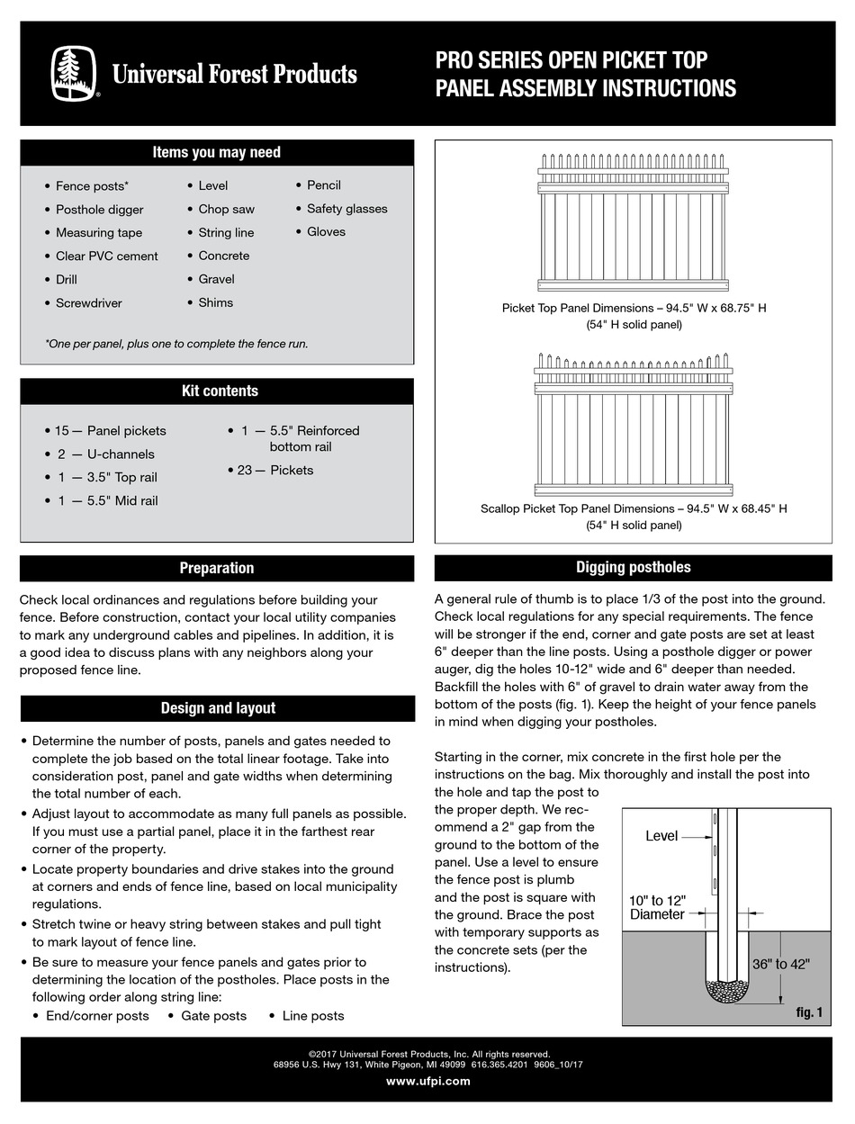 UNIVERSAL FOREST PRODUCTS PRO SERIES ASSEMBLY INSTRUCTIONS Pdf Download