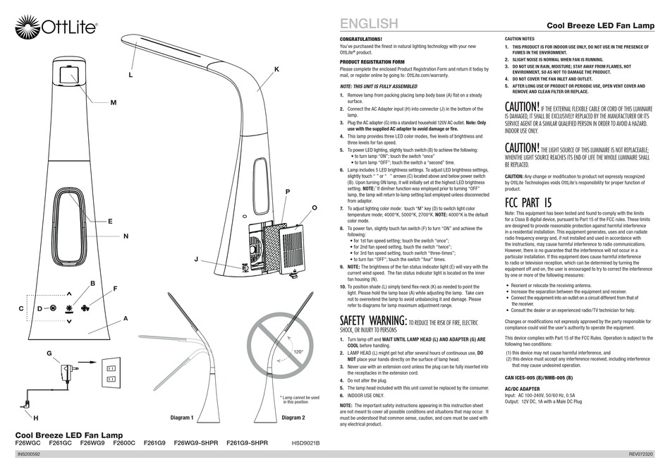 OTTLITE F26WGC QUICK START MANUAL Pdf Download ManualsLib