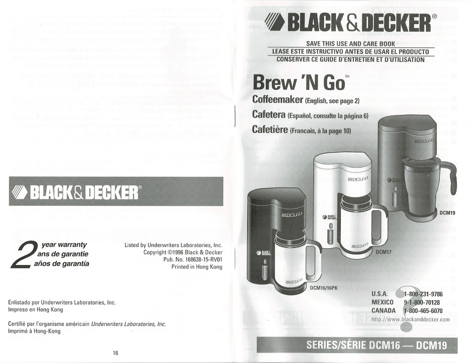 Black & Decker Brew 'N Go DCM18 user manual (English - 11 pages)