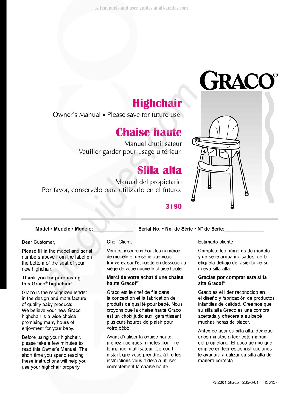 GRACO 3180 OWNER'S MANUAL Pdf Download ManualsLib