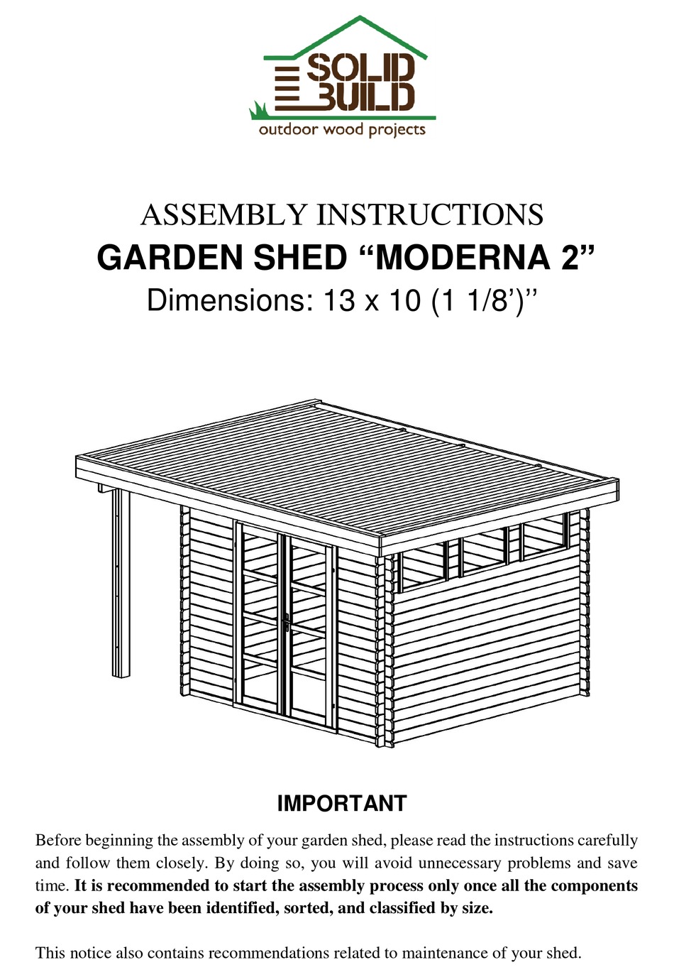 SOLID BUILD MODERNA 2 ASSEMBLY INSTRUCTIONS MANUAL Pdf Download