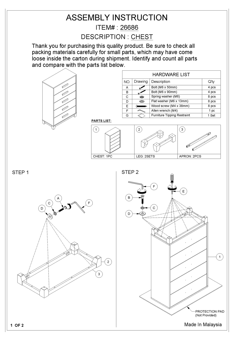 ACME FURNITURE 26686 ASSEMBLY INSTRUCTION Pdf Download ManualsLib