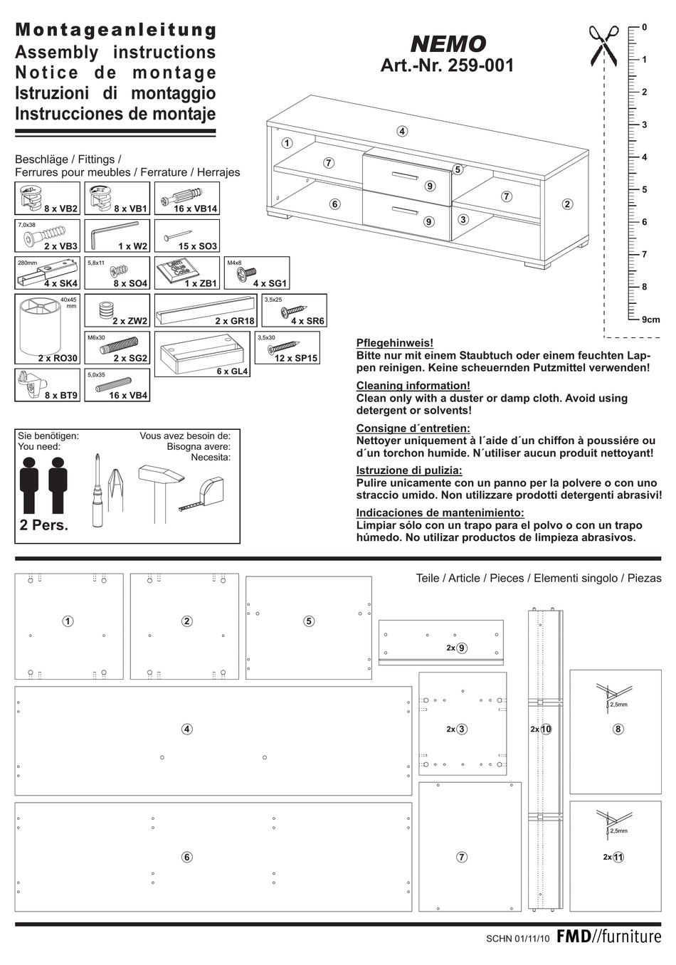 FMD FURNITURE NEMO 259001 ASSEMBLY INSTRUCTIONS Pdf Download ManualsLib