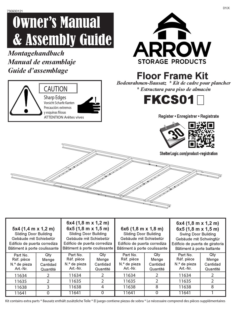 ARROW STORAGE PRODUCTS FKCS01 OWNER'S MANUAL & ASSEMBLY MANUAL Pdf Download ManualsLib