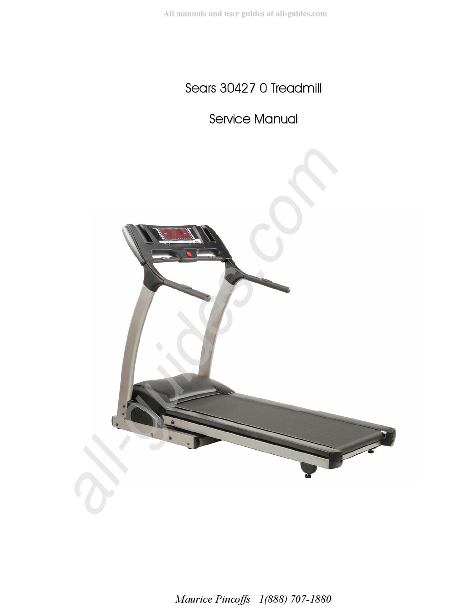 SEARS 30427 0 TREADMILL SERVICE MANUAL Pdf Download ManualsLib