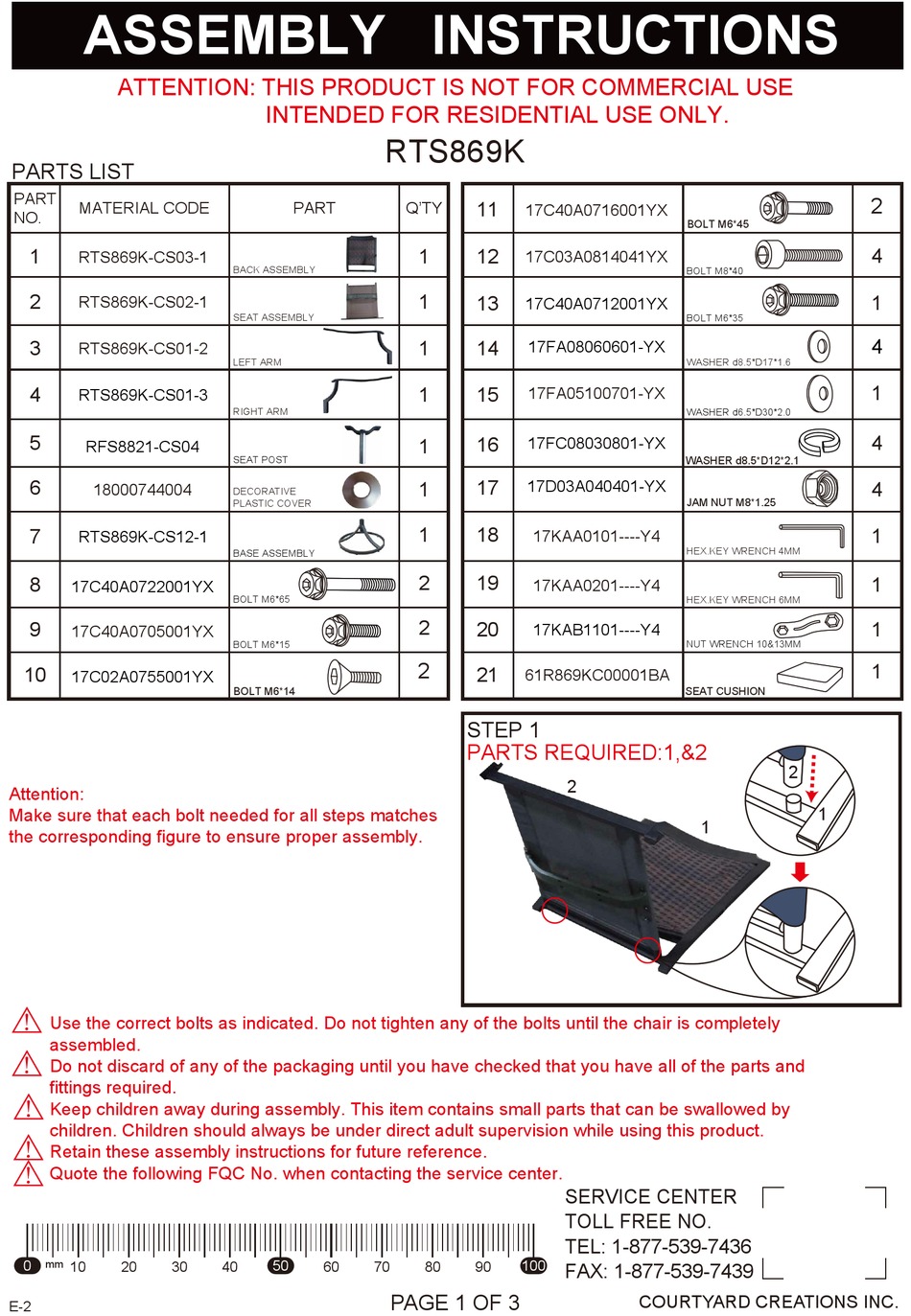COURTYARD CREATIONS RTS869K ASSEMBLY INSTRUCTIONS Pdf Download ManualsLib