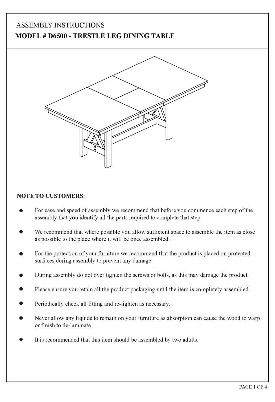 2K FURNITURE DESIGNS D6500 ASSEMBLY INSTRUCTIONS Pdf Download ManualsLib