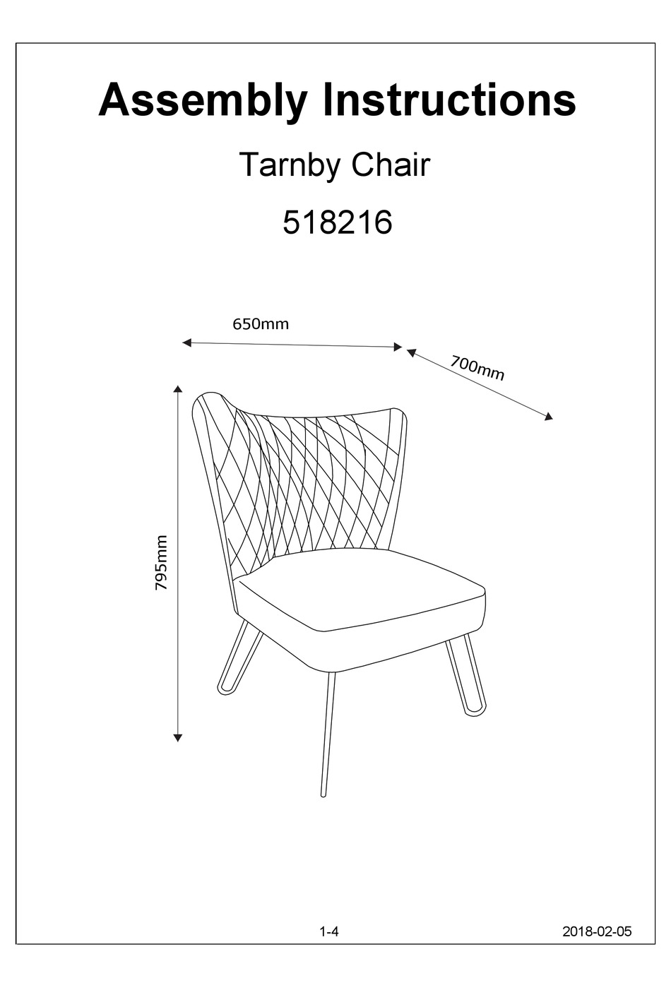 MANOMANO TARNBY 518216 ASSEMBLY INSTRUCTIONS Pdf Download ManualsLib