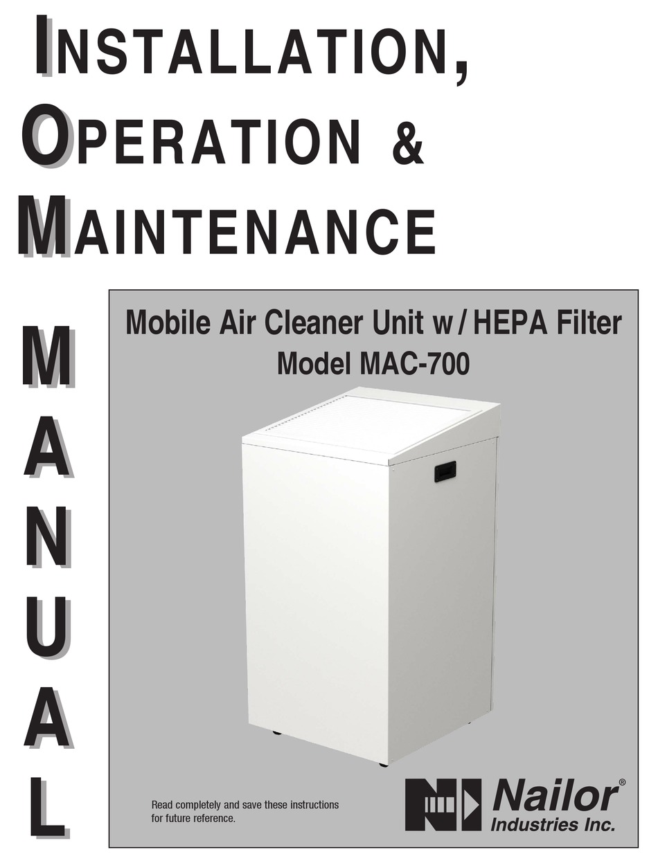 NAILOR MAC700 INSTALLATION OPERATION & MAINTENANCE Pdf Download