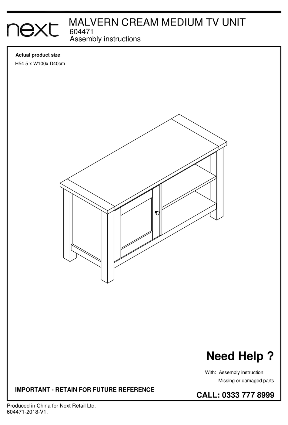NEXT MALVERN ASSEMBLY INSTRUCTIONS MANUAL Pdf Download ManualsLib