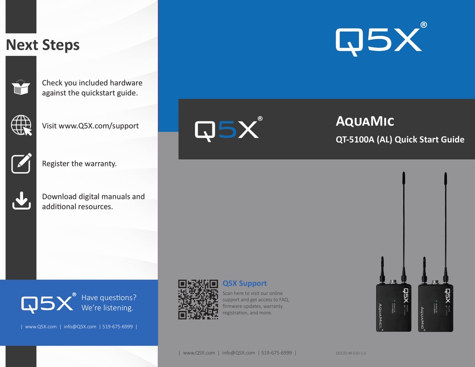 Q5X AQUAMIC QT5100A QUICK START MANUAL Pdf Download ManualsLib