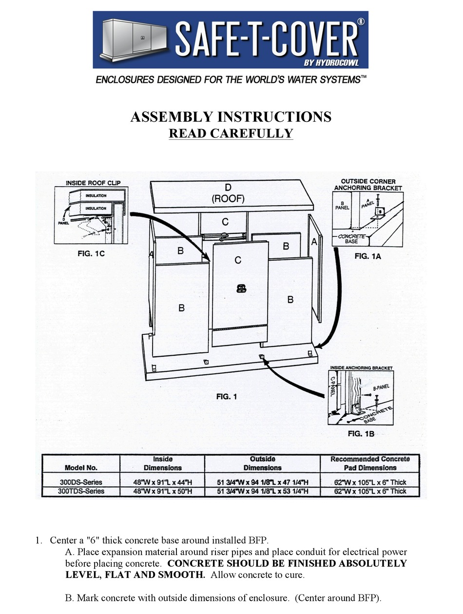 HYDROCOWL SAFETCOVER 300DS SERIES ASSEMBLY INSTRUCTIONS Pdf Download