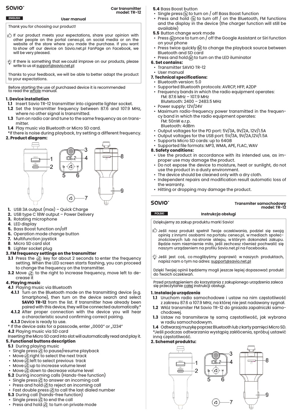 SAVIO TR12 USER MANUAL Pdf Download ManualsLib