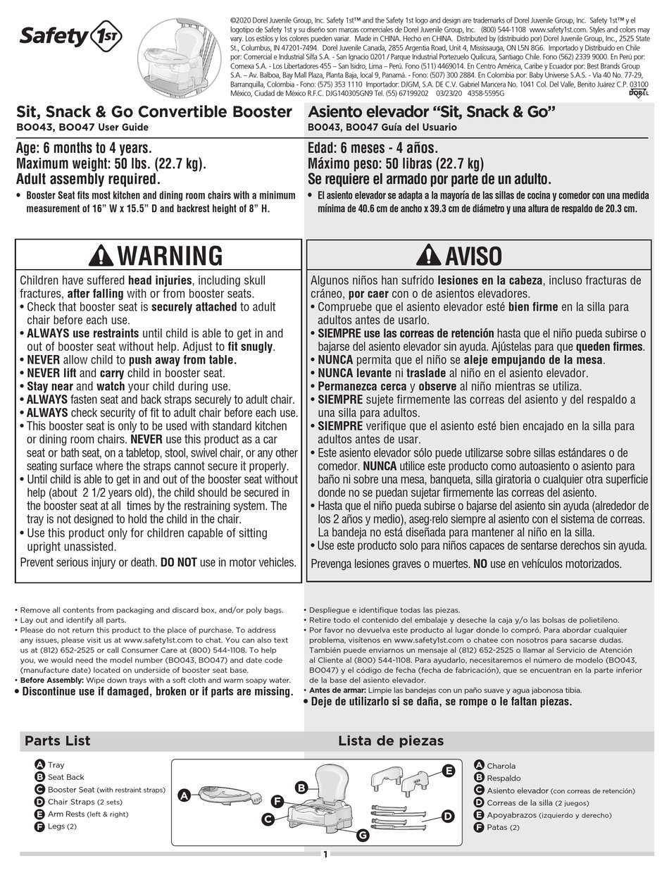SAFETY 1ST SIT, SNACK & GO MANUAL Pdf Download ManualsLib