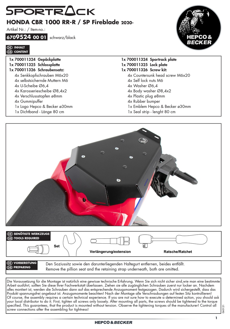 HEPCO & BECKER SPORTRACK 6709524 00 01 QUICK START MANUAL Pdf Download