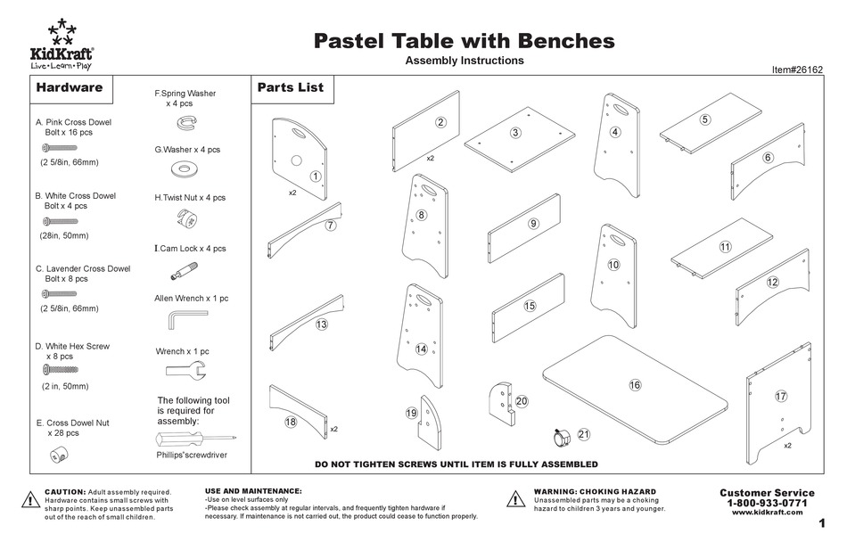 KIDKRAFT 26162 ASSEMBLY INSTRUCTIONS Pdf Download ManualsLib