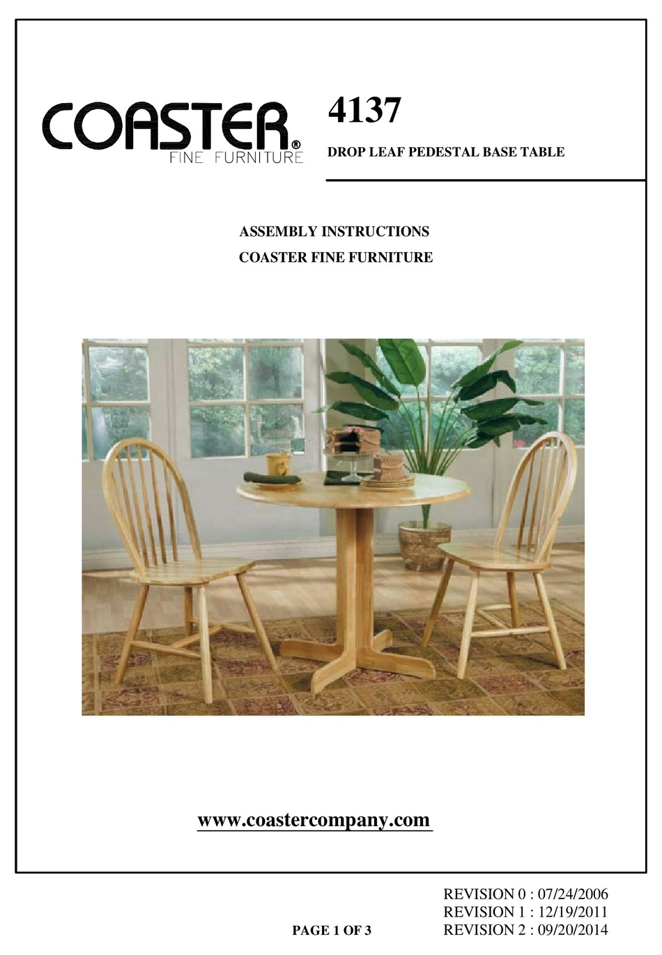 COASTER 4137 ASSEMBLY INSTRUCTIONS Pdf Download ManualsLib