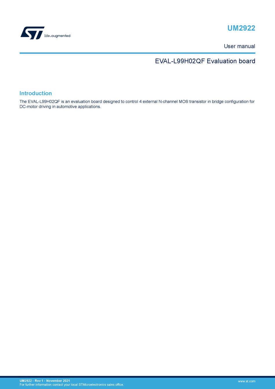 ST EVALL99H02QF USER MANUAL Pdf Download ManualsLib