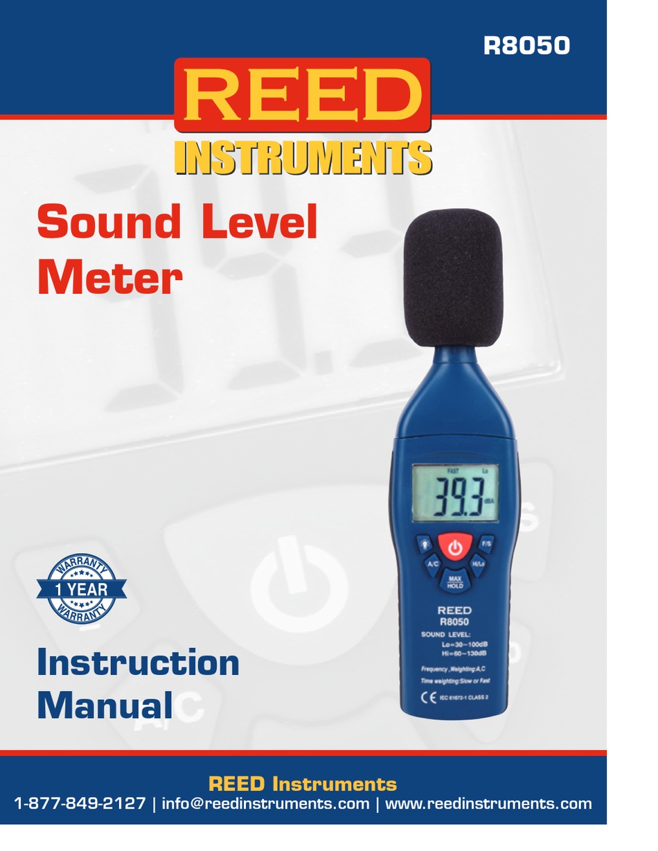 Rid Instruments REED INSTRUMENTS R8050 INSTRUCTION MANUAL Pdf Download | ManualsLib