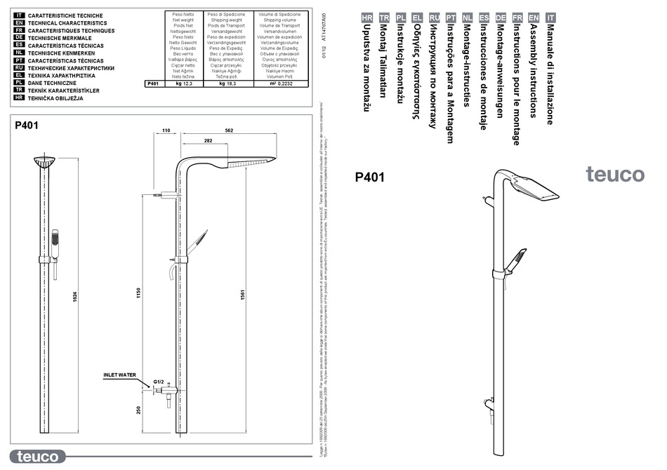 TEUCO P401 ASSEMBLY INSTRUCTIONS Pdf Download ManualsLib