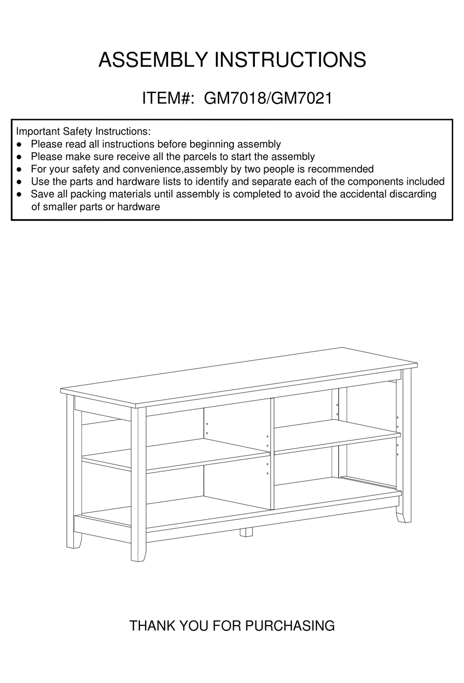 LOWES GM7018 ASSEMBLY INSTRUCTIONS MANUAL Pdf Download ManualsLib
