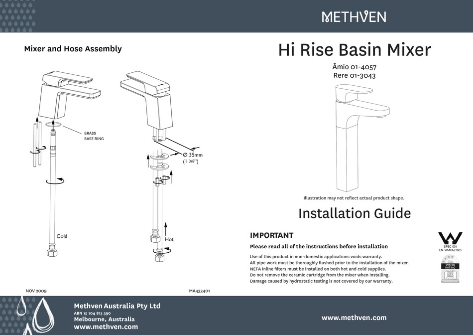 METHVEN AMIO 014057 INSTALLATION MANUAL Pdf Download ManualsLib