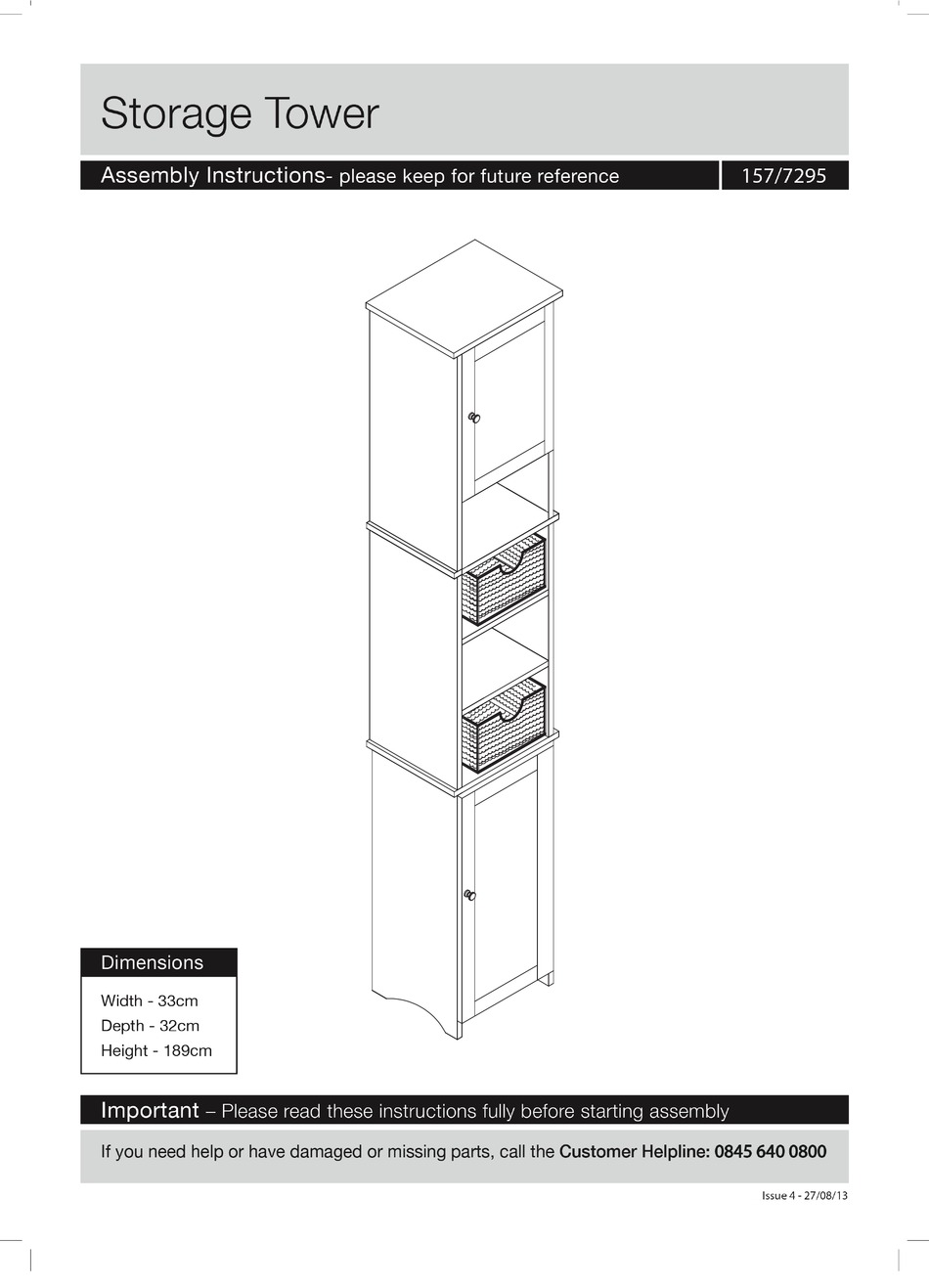 ARGOS 157/7295 ASSEMBLY INSTRUCTIONS MANUAL Pdf Download ManualsLib