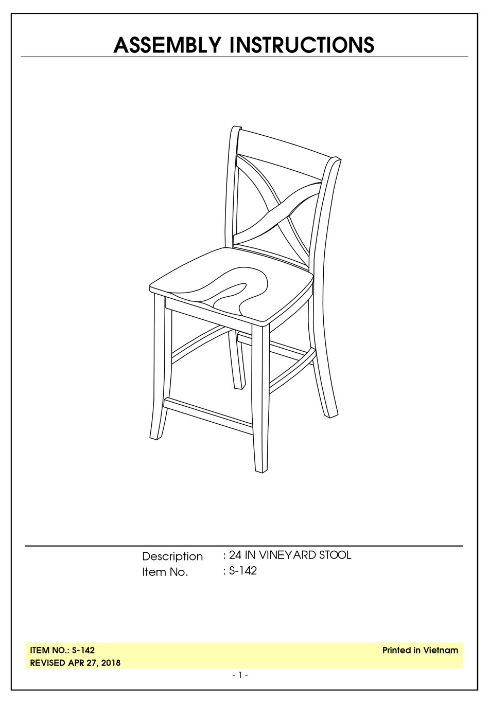 UNFINISHED FURNITURE OF WILMINGTON S142 ASSEMBLY INSTRUCTIONS Pdf