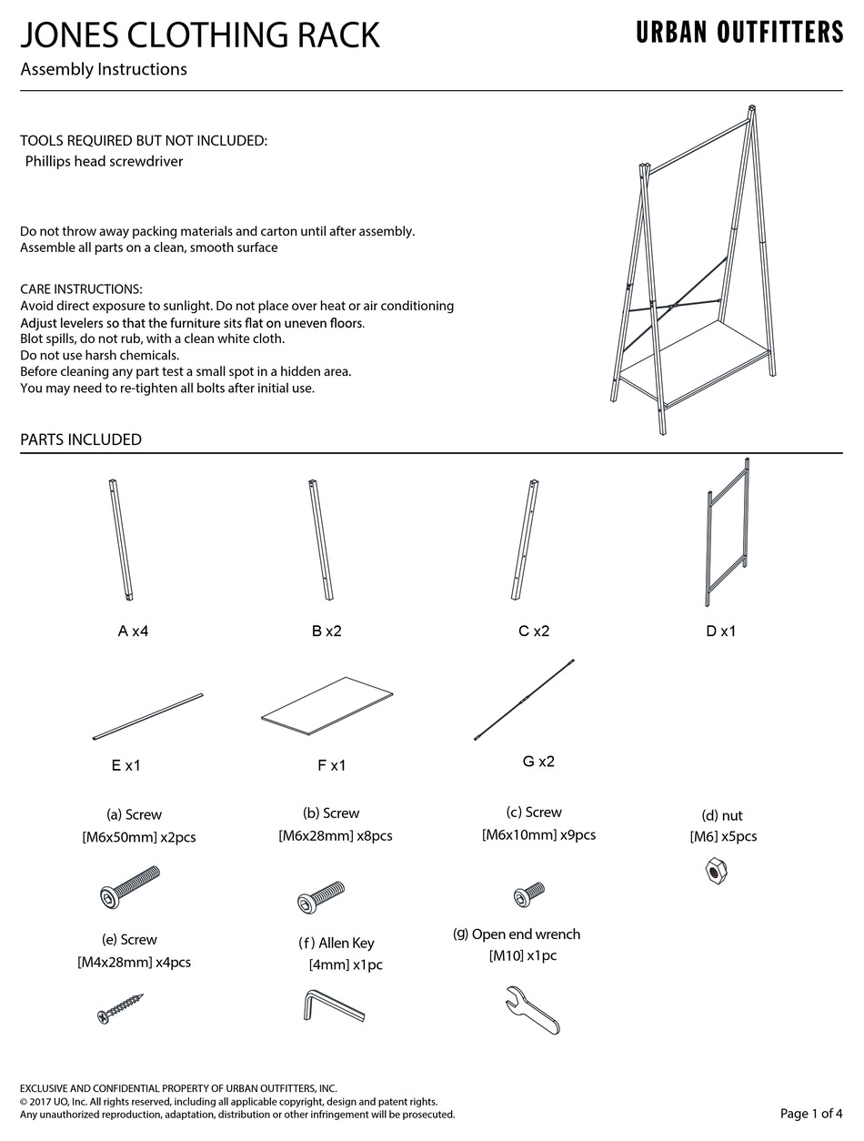 URBAN OUTFITTERS JONES 54463229 ASSEMBLY INSTRUCTIONS Pdf Download