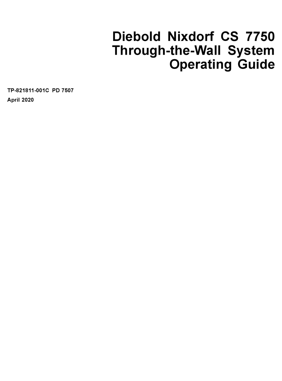 DIEBOLD NIXDORF CS 7750 OPERATING MANUAL Pdf Download ManualsLib