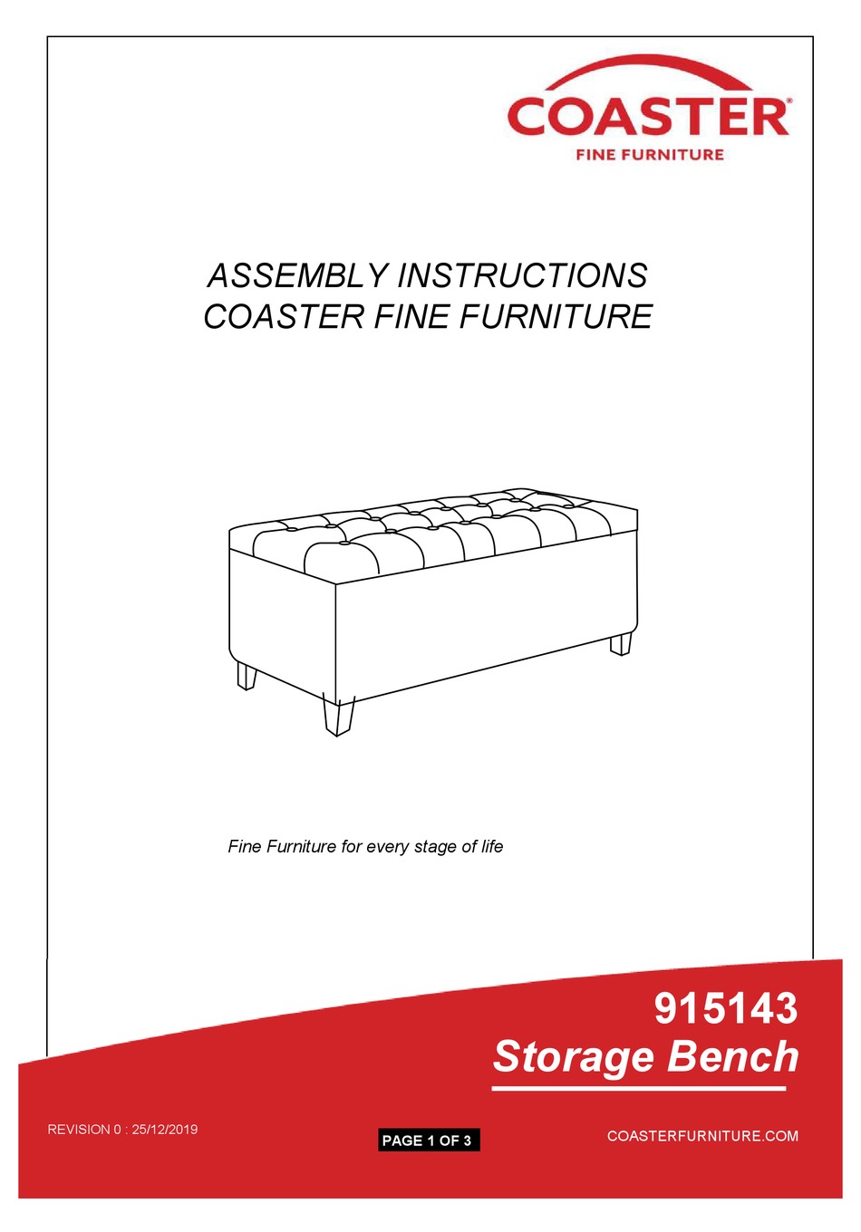 COASTER 915143 ASSEMBLY INSTRUCTIONS Pdf Download ManualsLib