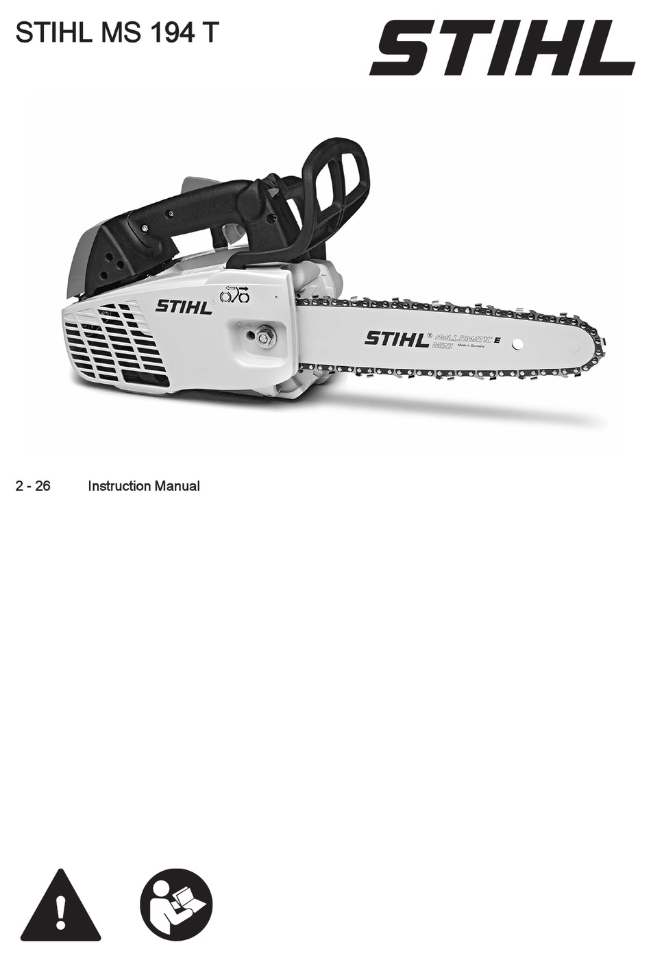 STIHL MS 194 T INSTRUCTION MANUAL Pdf Download | ManualsLib